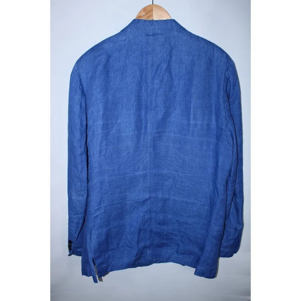 Peter Millar Men's XL Blue 100% Linen 2-Button Summer Blazer Jacket - Picture 11 of 11